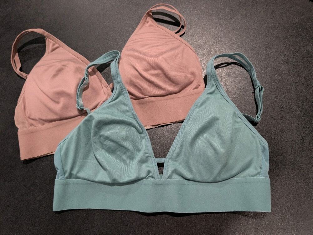 SO Wireless Bralette Lightly Padded Training Bra Teens Small NWOT Green Pink Lot